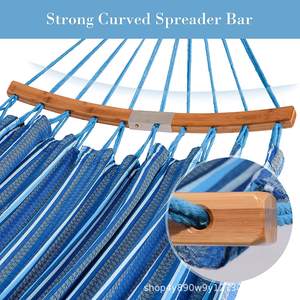 Hamaca doble Woqi azul de poliéster con capacidad para 205 lb, portátil para exteriores, con bolsa de transporte y correas para árboles. - Product Image 3