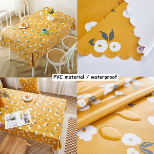 Peach Fruit PVC <strong>Waterproof</strong> <strong>Table</strong> <strong>Cover</strong> Protector Digital Printed Plastic Tablecloth for Home Decoration - Product Image 4