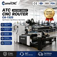 Routeur CNC 1325 ATC à changement d'outil automatique, machine de gravure sur bois 4 axes avec table à vide pour la fabrication de meubles et d'armoires