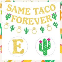 Dekorasi Pesta Lajang Lesbian, Spanduk Same Taco Forever, Hiasan Cincin Berlian Kaktus untuk Perlengkapan Pernikahan Gay Fiesta