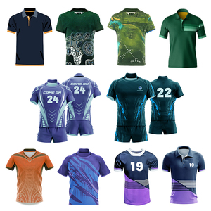 Maglia da Rugby per Uomo All Blacks Logo Personalizzato Sublimazione 100% Poliestere Abbigliamento da Rugby Pantaloncini Uniforme Maglia da Rugby - Product Image 1
