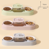 Nouvelle conception Fontaine à eau automatique pour animaux de compagnie 3 en 1 et distributeur de nourriture pour chats avec bol en plastique pliable et étanche