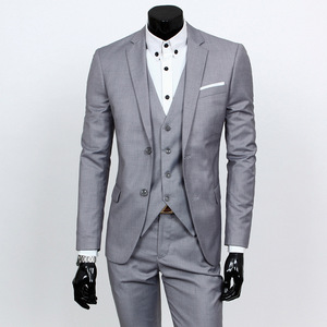 Nouvelle Collection Printemps-Automne : Ensemble <span class=keywords><strong>Costume</strong></span> <span class=keywords><strong>Homme</strong></span> Tendance Slim Business Couleur Unie 3 Pièces – Blazer Simple Boutonnage, <span class=keywords><strong>Gilet</strong></span> et Pantalon - Product Image 5