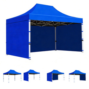 Carpa Plegable <span class=keywords><strong>Azul</strong></span> OEM 10x10, Gazebo Comercial Resistente con 4 Paredes Laterales, Mosquitera, Puerta con Cremallera, 3x3, Tela Oxford Simple - Product Image 2