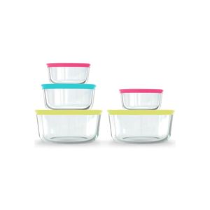 New 3-Piece Microwavable Pressed Glass Food Storage Containers with Lids <b>Mixing</b> Bowls & Meal Prep Containers - Product Image 1