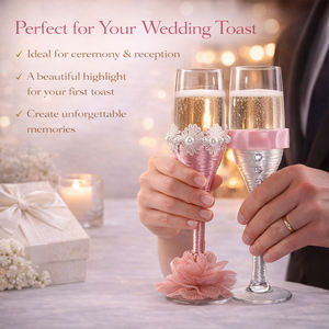Copas de <span class=keywords><strong>Vino</strong></span> para Novios al por Mayor, Copas de Champán Occidentales de Tallo Alto para Tiendas de Artículos para Bodas - Product Image 5