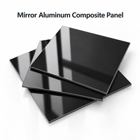 Panneau composite en aluminium miroir 4 mm 1220x2440 mm gris pour panneaux décoratifs de hall d'ascenseur