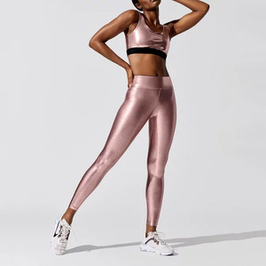 Hot Selling Custom Shiny <strong>Metallic</strong> Yoga Pants High Waist Fitness Custom <strong>Leggings</strong> for Women - Product Image 4