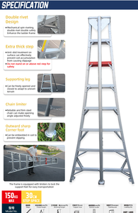 Scala Telescopica Moderna in Alluminio da 6 Metri, Treppiede <span class=keywords><strong>per</strong></span> Potatura Giardino e Raccolta Frutta, Scala Triangolare - Product Image 6