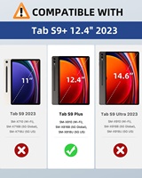 Étui pour tablette MoKo Premium en PU, support pliable multi-angle réglable, housse folio pour Samsung Galaxy Tab S9 PLUS 2023 12,4 pouces