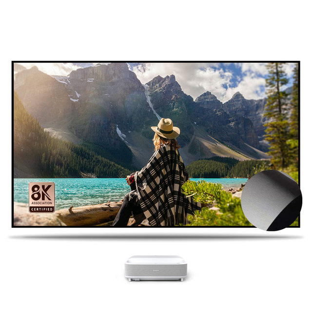 100 Inch Black Grid/Crystal UST Projector Screen T-Prism ALR Fixed Frame Ambient Light Rejecting Laser Projector 4K 3D 16:9