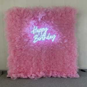 GJ-WA808 Factory Wholesale Custom 8ft X 8ft Artificial Roll up Baby Breath <b>Flower</b> <b>Wall</b> Panel Backdrop for Wedding Stage <b>Decor</b> - Product Image 3