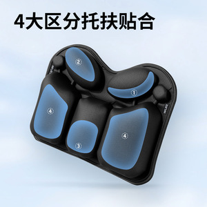 Coussin de soutien lombaire gonflable en forme de U noir pour voiture, bureau, dossier de siège, soulagement de la posture, correction de la posture - Product Image 3