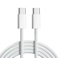 Kabel Pengisi Daya Cepat Ramah Lingkungan Factory 1m 2m Eco-Friendly Braided Cable PD 60W USB C ke TYPE C untuk Ponsel, Kabel Data Tipe-C 10ft
