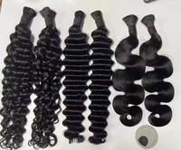 Cheveux Naturels en Gros, Cheveux Humains Vierges Non Traités, Extensions de Cheveux Humains en Vrac, Doux et Lisses, 100% Cheveux Humains, Prix d'Usine