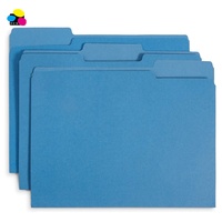 Carpetas de papel de papelería de oficina 100 unids/caja Color azul tamaño de carta 3 pestañas carpetas de archivos de Manila