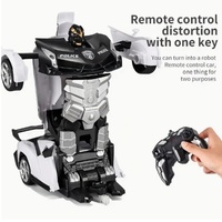 Coche de Control Remoto de Juguete, Transformable, Coche de Policía RC, Resistente a Impactos, Regalo para Niños, Juguete Radiocontrolado