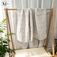 Serviette de bain double couche en gaze de coton et bambou de classe A, tissée et imprimée sur mesure, utilisable comme couverture pour bébé