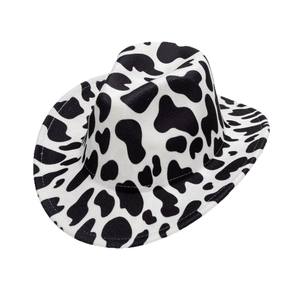 Chapeau Jazz Style Euro-Américain à Imprimé Vache pour Hommes, Chapeau de Soleil Printemps en Mélange de <span class=keywords><strong>Laine</strong></span> avec Bord Courbé pour l'Équitation et les Fêtes en Plein Air - Product Image 5