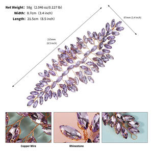 عصابة رأس نحاسية مرصعة بالأحجار الكريمة مصنوعة يدويًا على الطراز الأوروبي الأمريكي للزفاف والحفلات وجلسات التصوير والعروض المسرحية - Product Image 6