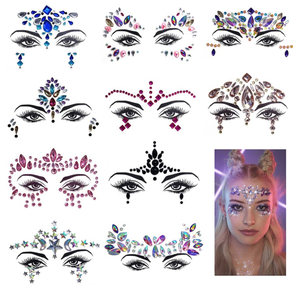 Pegatina ostentosa para tatuaje, pegatina de diamante de imitación para cara, nuevo diseño, arte corporal, joyería facial temporal, venta al por mayor - Product Image 3