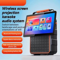Système de karaoké portable KSN avec écran TV et haut-parleur de 14,1 pouces pour Android, fonction chant KTV pour une utilisation en extérieur et à domicile