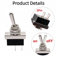 Interrupteur à bascule 12V ON/OFF 25A 2 broches 2 positions SPST avec couvercle étanche pour voiture KN3D-101