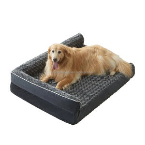 Comfort Orthopedisch Schuim Hondenbed, Wasbare Afneembare Hoes Met Ritssluiting En Bolster Hondenbank Huisdierenbed Luxe Dubbelzijdig Hondenbed - Product Image 1