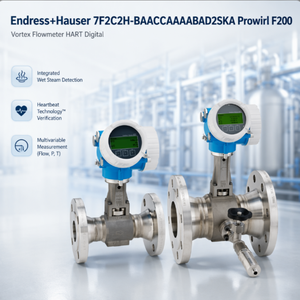 เครื่องวัดการไหลแบบวอร์เท็กซ์ Endress+Hauser รุ่น 7F2C2H-BAACCAAAABAD2SKA Prowirl F200 แบบดิจิตอล HART สำหรับน้ำมัน เคมีภัณฑ์ และโรงไฟฟ้า - Product Image 1