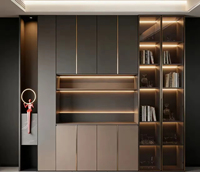 Dressing ajustable de style luxe moderne en placage mélaminé pour chambre, salon, hôpital, salle à manger, rangement et présentation de vêtements