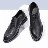 Nouvelles chaussures habillées formelles en microfibre sculptée à lacets, respirantes, style britannique coréen, chaussures décontractées pour marié, chaussures de mariage