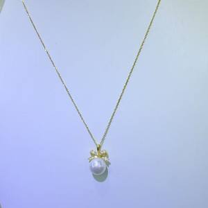 Collar de Perlas de Agua Dulce Naturales de Zhuji, 10-11 mm, Redondas, Casi Impecables, Aurora, Accesorio de Alta Gama con Diseño de Lazo - Product Image 1