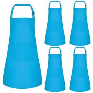 Babero ajustable para niños, 5/10/20 piezas, con 2 bolsillos, para niños y niñas, para manualidades, cocina, dibujo, pintura, repostería (5 verdes) - Product Image 3