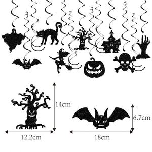 Offre Spéciale : Décorations Suspendues Spirales d'Halloween – Fantôme, Citrouille et Sorcière pour Fêtes et Lieux de Cérémonies Funéraires - Product Image 5