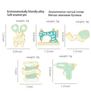 เข็มกลัดโลหะเคลือบอ่อนลายการ์ตูนน่ารักสุดสร้างสรรค์ชุดรูปแบบนางฟ้าเข็มกลัดเทปและเข็มกลัดติดปกเสื้อกรรไกรเข็มด้าย - Product Image 5