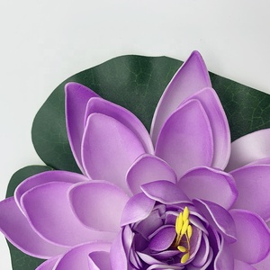 2022 nuovo stagno verde viola colorato loto artificiale galleggiante ninfea <span class=keywords><strong>fiori</strong></span> di plastica per stagno - Product Image 4