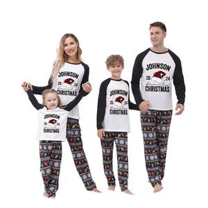 क्रिसमस की महिला परिवार के घर सूट लाउगवियर बच्चों की कपास की नरम लंबी आस्तीन खुश नृत्य हिरण 2 पीसी - Product Image 1