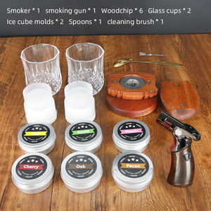 Kit de fumeur de whisky en bois avec moules à boules de glace 6 saveurs Copeaux de bois Torche de fumeur de whisky et coffret cadeau pour homme - Product Image 5