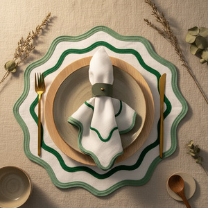 Manteles <span class=keywords><strong>Individuales</strong></span> <span class=keywords><strong>de</strong></span> Lino Ecológicos Estilo Nórdico Verde Salvia con Borde Festoneado, Tejidos, Lavables y Resistentes al Calor <span class=keywords><strong>para</strong></span> <span class=keywords><strong>Mesa</strong></span> <span class=keywords><strong>de</strong></span> Comedor, Cocina y Bodas - Product Image 1