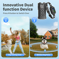 Collar de Adiestramiento para Perros 2 en 1 con GPS, Valla Inalámbrica para Exteriores, Diseño Recargable e Impermeable, Sistema de Contención Eléctrica