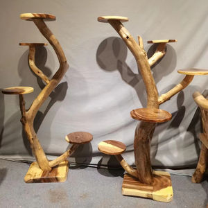 Grote houten krabpaal met bloemen, boom, kattenklimhuis, kersenbloesems, grote kattenboom, plafondkrabpaal - Product Image 1