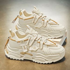 Chaussures de sport décontractées montantes pour homme, blanches, respirantes, à semelle épaisse, style papa, nouvelle collection, tendance et polyvalentes pour l'hiver - Product Image 2