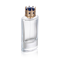 Flacon de parfum en verre carré plat de luxe transparent personnalisé de haute qualité avec bouchon, 50 ml, 100 ml