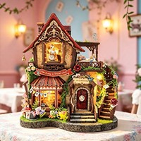 Maisonnette DIY Alice au pays des merveilles, modèle d'architecture en bois à assembler, ornement lumineux, cadeau anti-stress pour les anniversaires des filles