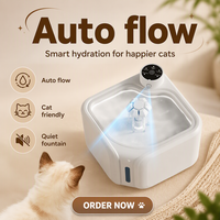 Fontaine à eau pour animaux de compagnie sans fil rechargeable 2,8 L avec capteur infrarouge, filtre automatique à quatre couches, distributeur d'eau silencieux pour chats et chiens