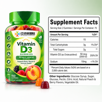Gummies de Vitamine D3, Gummies de Vitamine D, Marque Privée, Supplément Personnalisé, Vente en Gros, Emballage Personnalisé, Chaîne d'Approvisionnement Stable