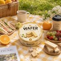 Boîte ronde en fer blanc hermétique de qualité alimentaire, personnalisable, pour biscuits, vente en gros, conteneur de stockage alimentaire pour boulangerie et coffret cadeau