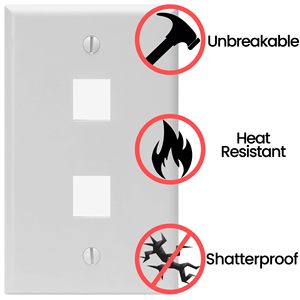 Placa de pared Ethernet CAT.6 RJ45 de 2 puertos, 1 unidad, conector Keystone Cat6 en línea, módulo de placa frontal compatible - Product Image 4