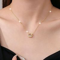 Collier pendentif en argent sterling 925 avec moissanite taille ronde et double halo de pierres mobiles pour femme – Cadeau