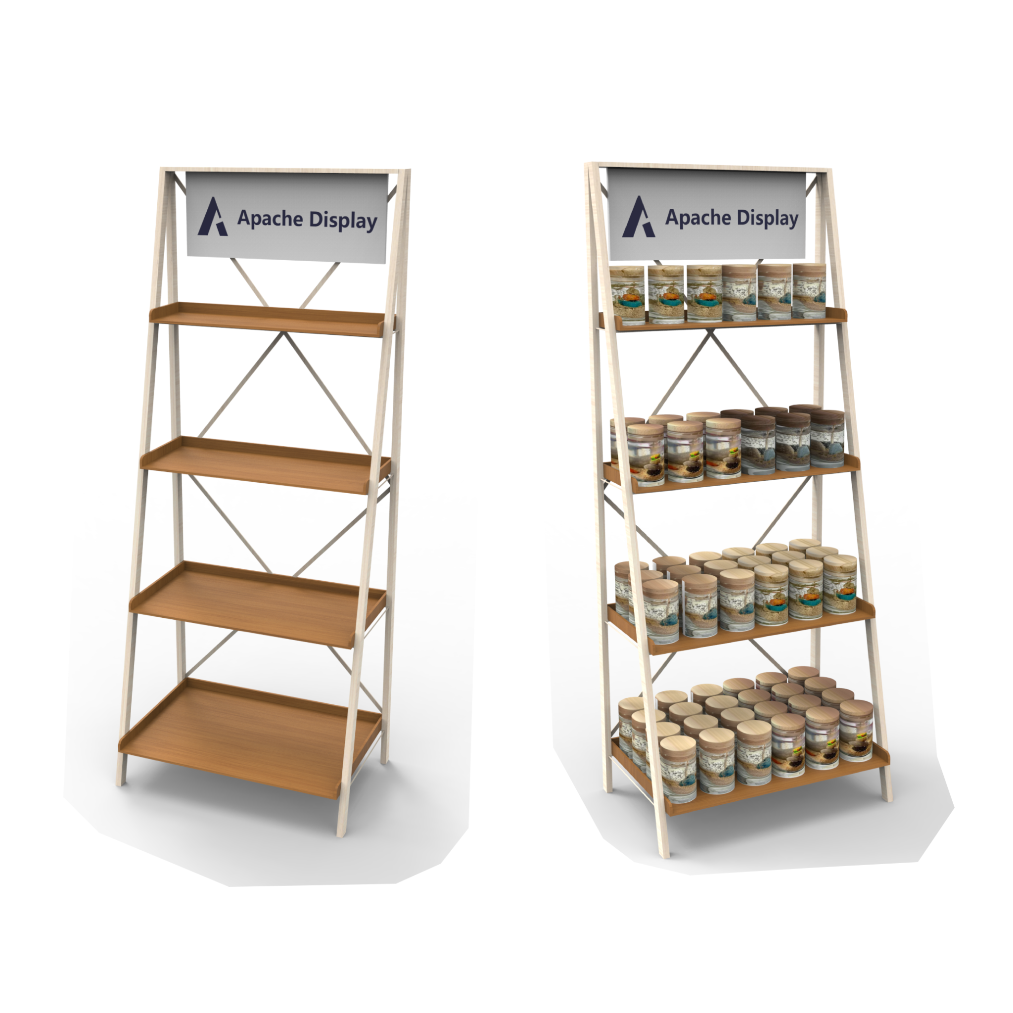 Apache Custom Wooden Candle Display Stand Display Rack for Supermarket & Candle Retail & Candle Store